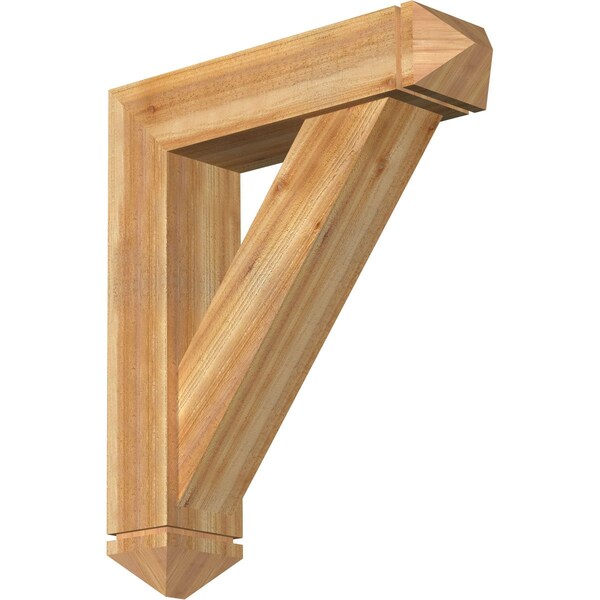 Ekena Millwork Traditional Arts and Crafts Rough Sawn Bracket w/ Offset Brace, Western Red Cedar, 8"W x 32"D x 38"H BKT0806X32X38TRA03RWR - main